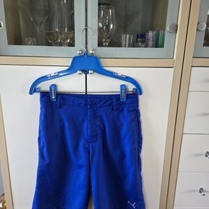 Puma Royal Blue Boys Shorts with Grey Logo Tag, Size L.